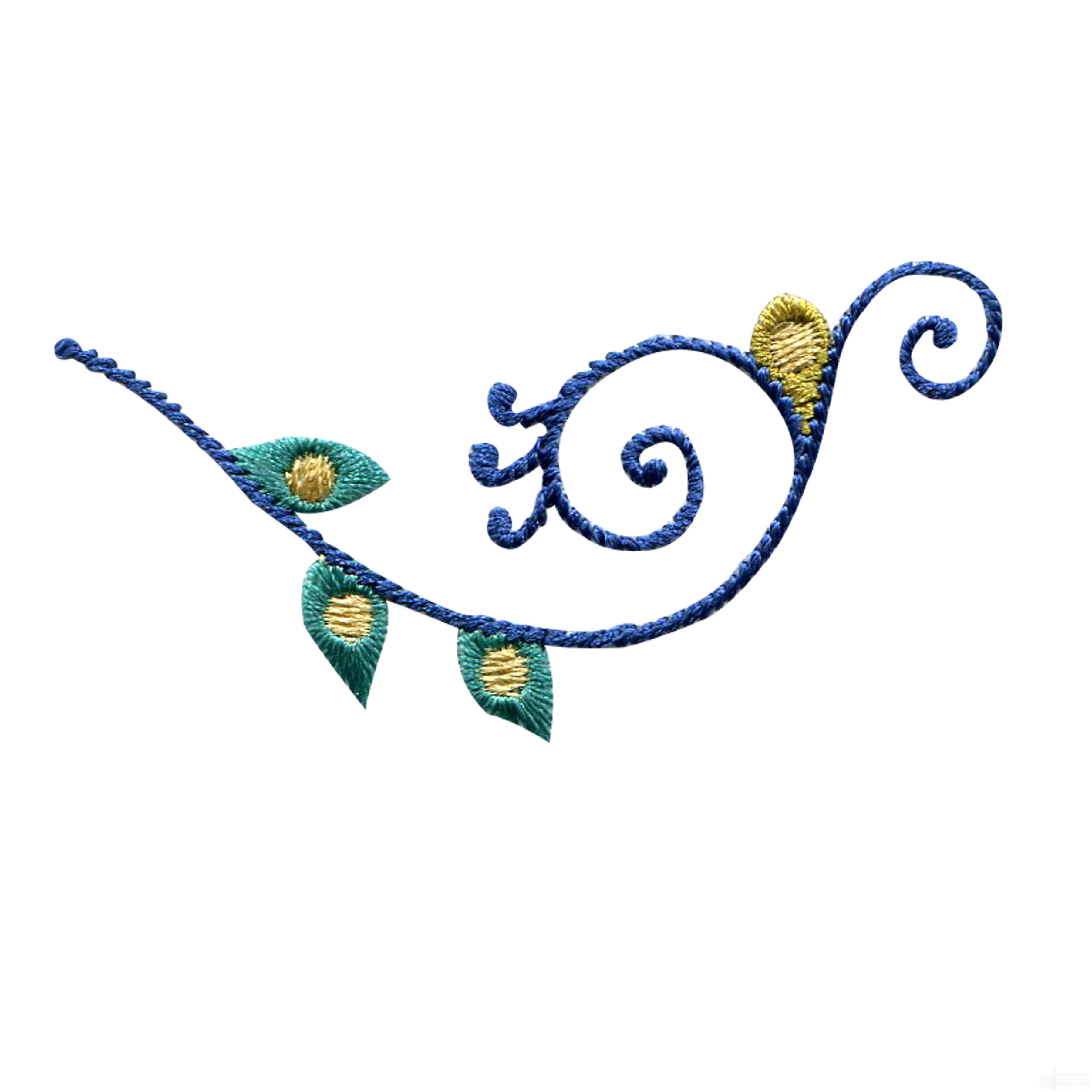3600x3600 Feather Scroll Embroidery Design