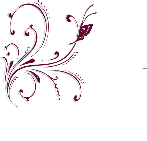 600x572 Purple Butterfly Scroll Clip Art