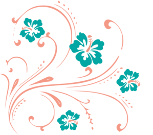 299x264 Tropical Flower Scroll Clip Art