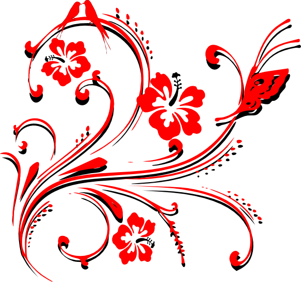 600x562 Butterfly Scroll Clip Art