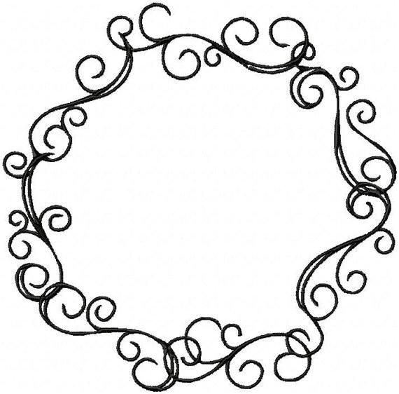 570x562 Circle Scroll Cricut, Machine Embroidery And Embroidery Designs