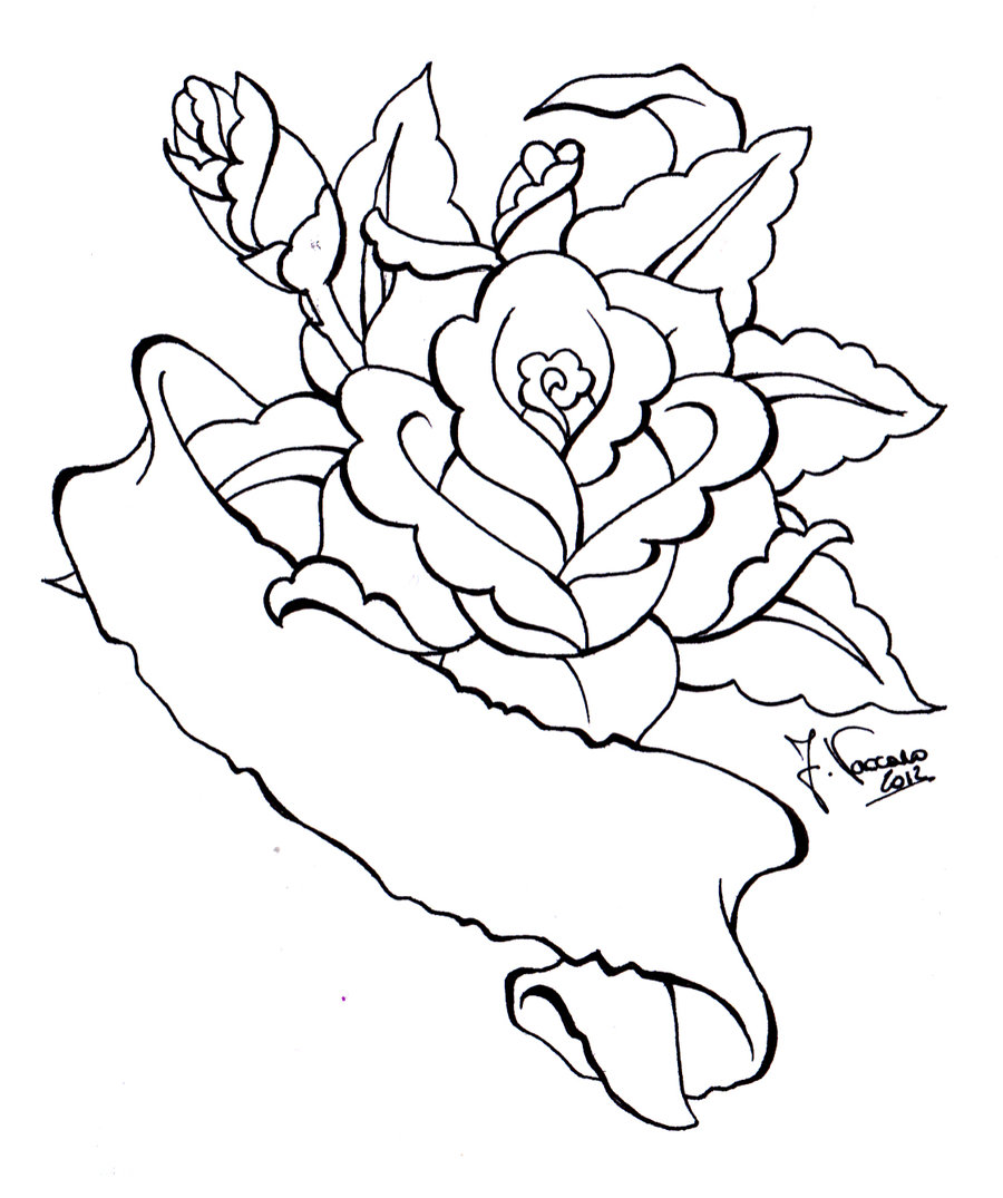 900x1075 Rose Scroll Lineart By Kauniitaunia