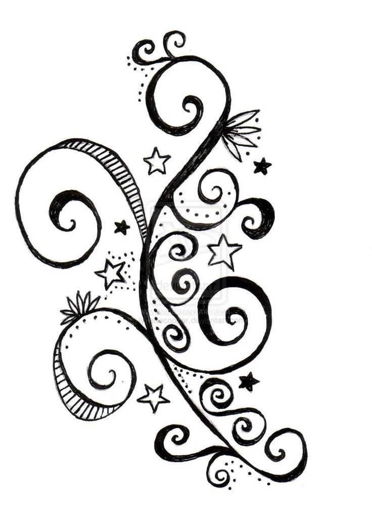 736x1025 Top 10 Flower Swirl Tattoo Designs