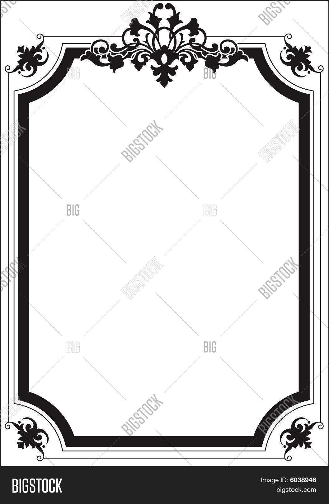 1057x1620 Scroll Border Frame Vector Amp Photo Bigstock