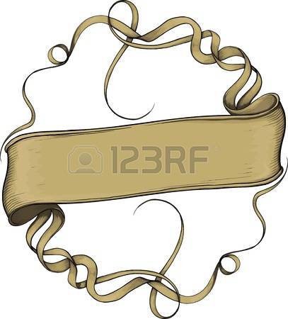 407x450 Free Clipart Round Ribbon Scroll