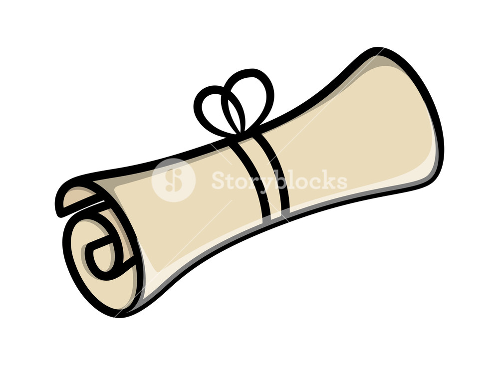 1000x732 Old Cartoon Scroll Parchment Vector Illustration Royalty Free