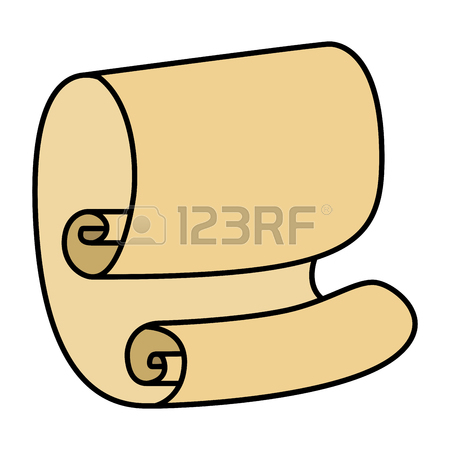 450x450 Paper Scroll Silhouette Isolated On White Background. Empty