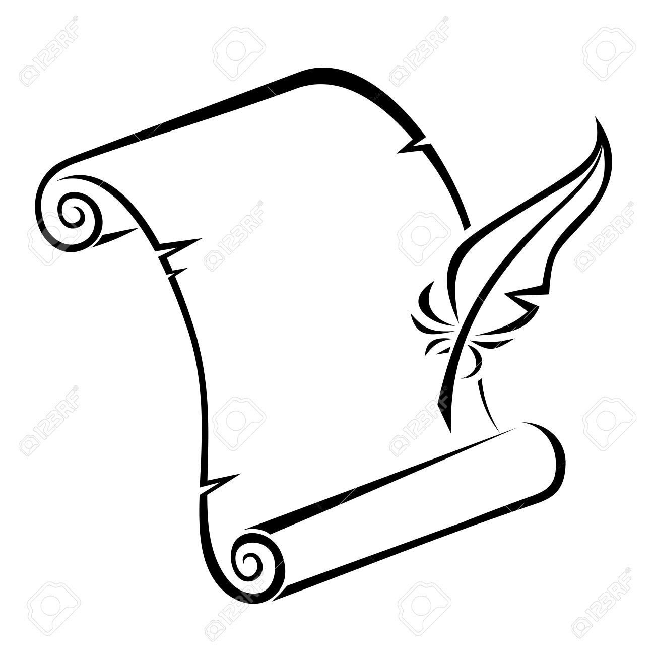 1300x1300 Scroll Clipart Feather