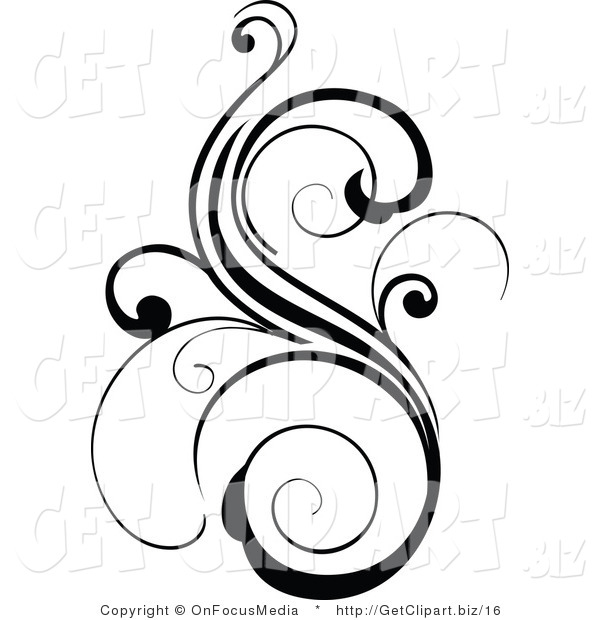 600x620 Scroll Line Clipart
