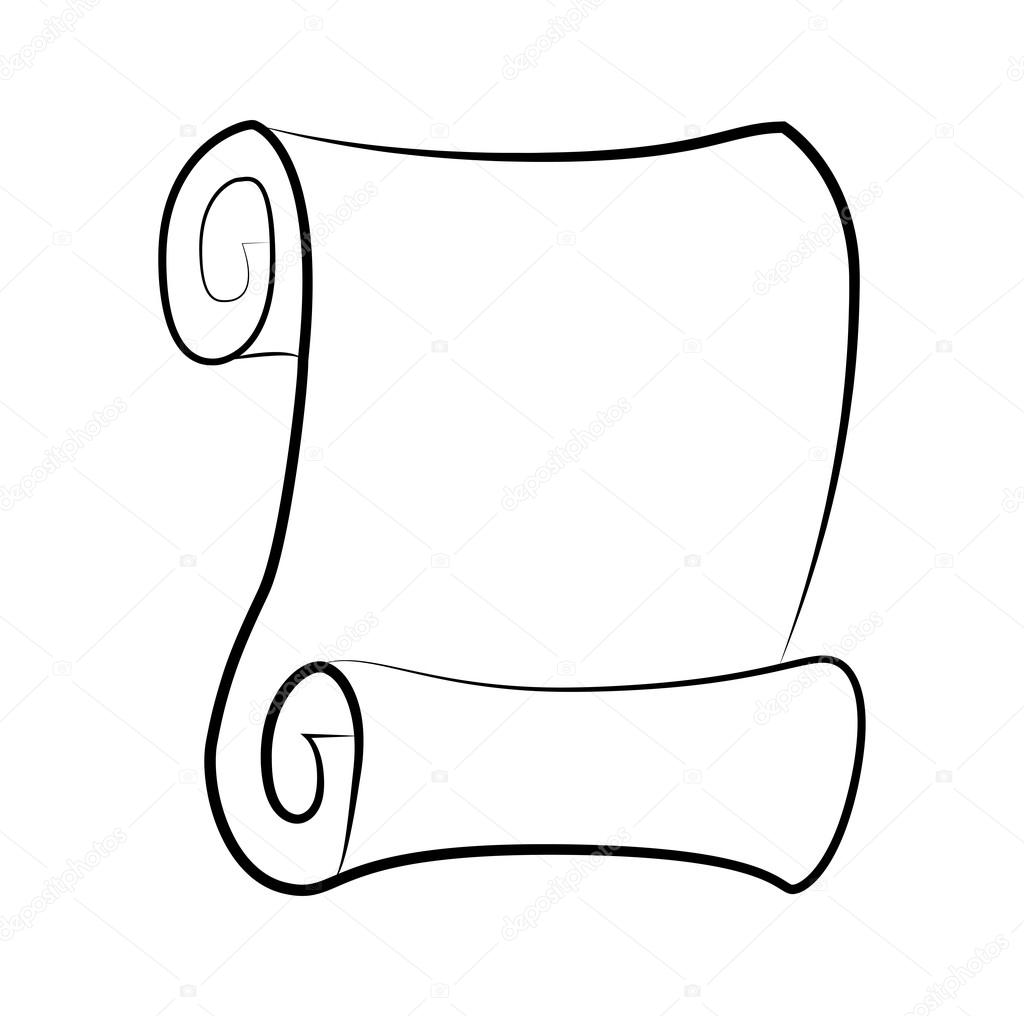1024x1016 Vintage Blank Paper Scroll Silhouette Vector Isolated On White