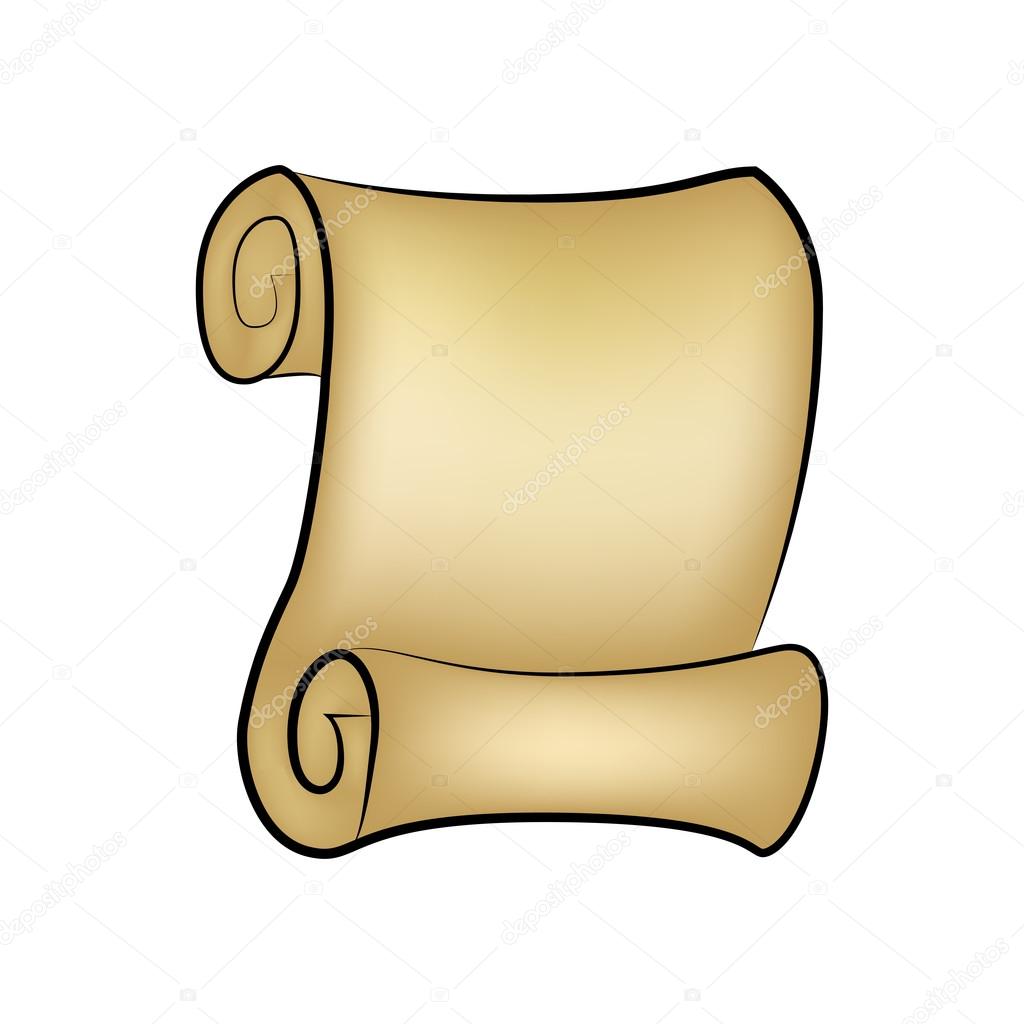 1024x1024 Vintage Blank Paper Scroll Vector Isolated On White Background