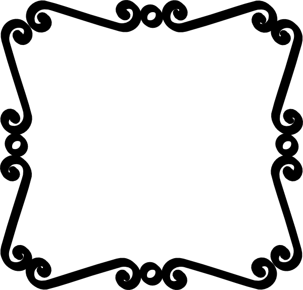 600x574 Black And White Scroll Clipart