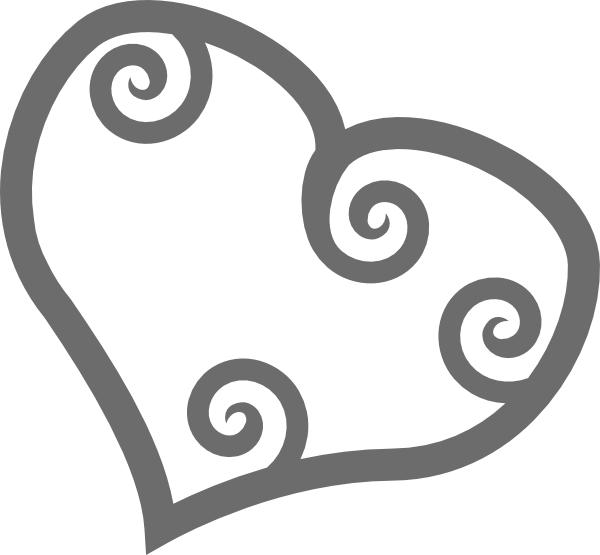 600x555 Single Scrollwork Heart Clip Art