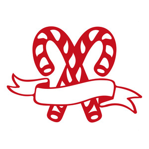 300x300 Silhouette Design Store Candy Cane Scroll Silhouette Vinyl