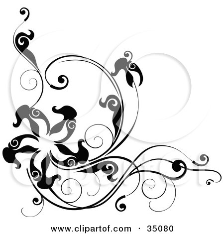 450x470 Clipart Illustration Of A Black Decorative Design Element Or Back