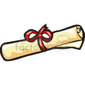 300x300 Royalty Free Scroll Wrapped With A Red Ribbon 139384 Vector Clip