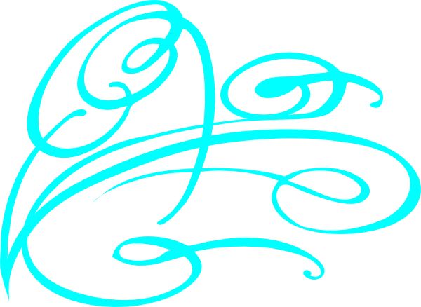 600x438 Teal Clipart Scrollwork