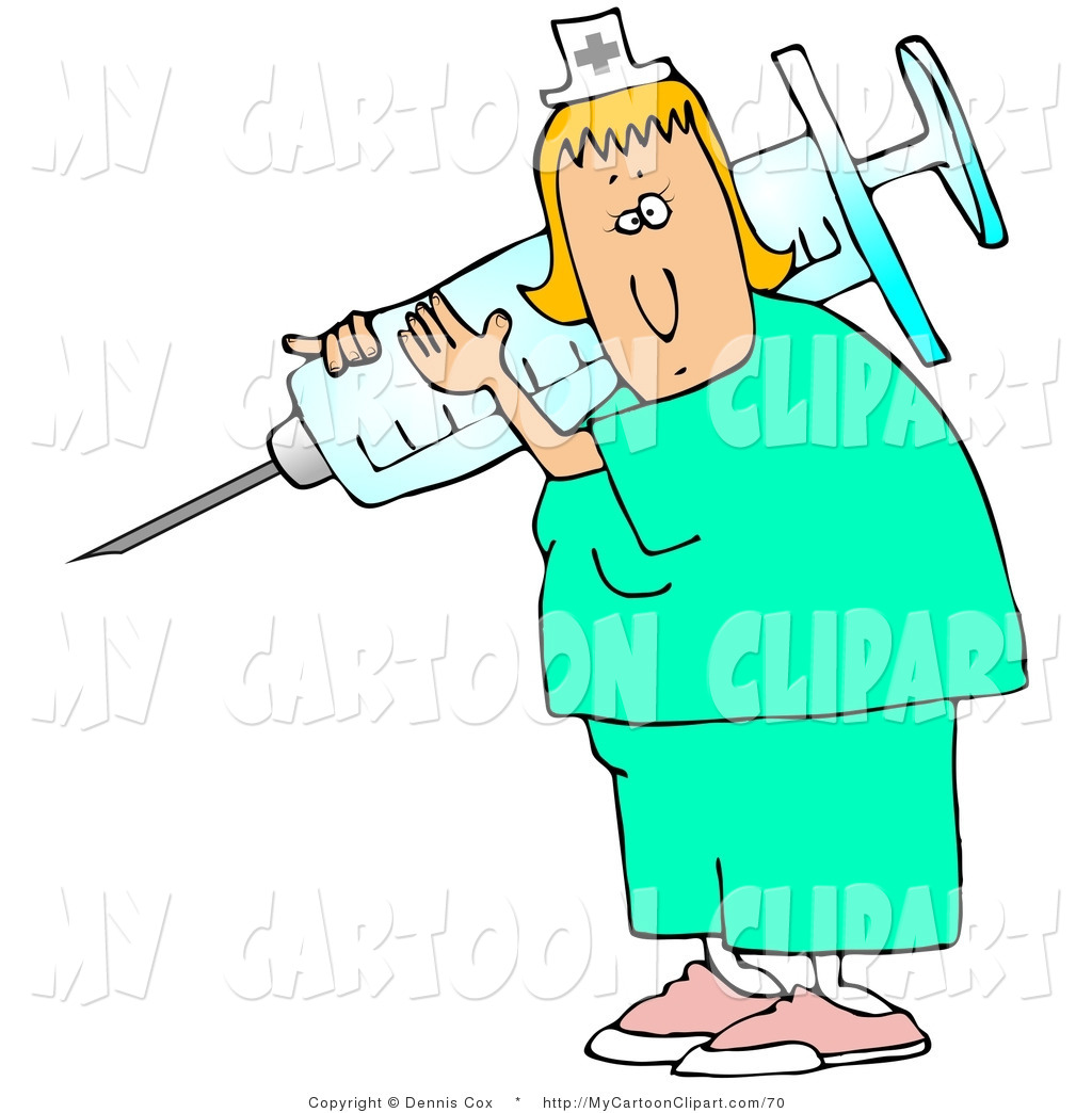 1024x1044 Clip Art Of A Caucasian Nurse Lady In Scrubs, Carrying A Giant