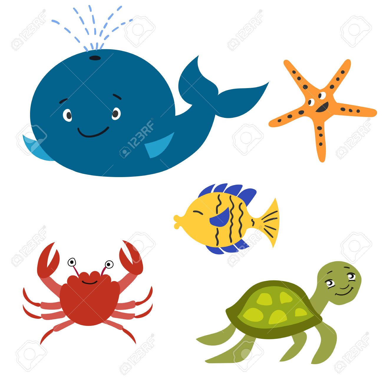 1300x1300 Set Of Sea Animals