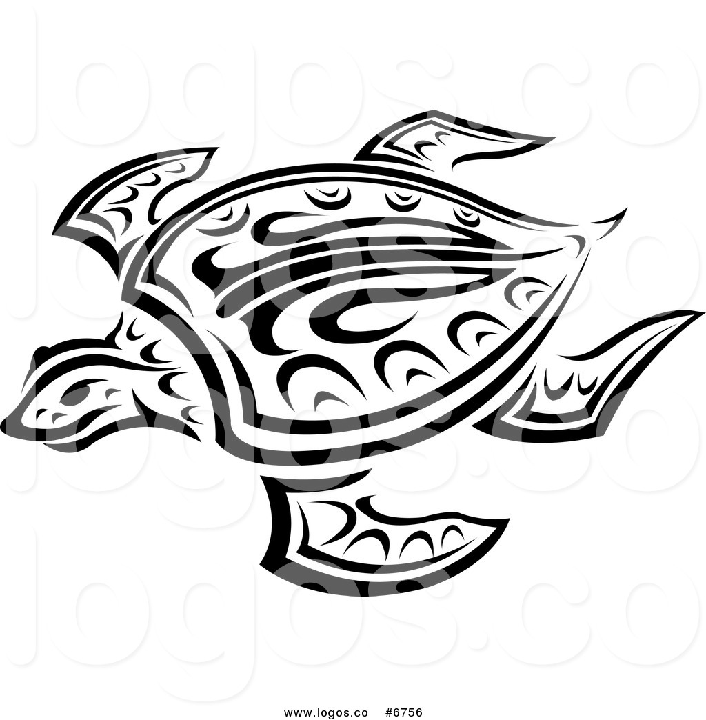 1024x1044 Royalty Free Clip Art Vector Logo Of A Tribal Sea Turtle In Black