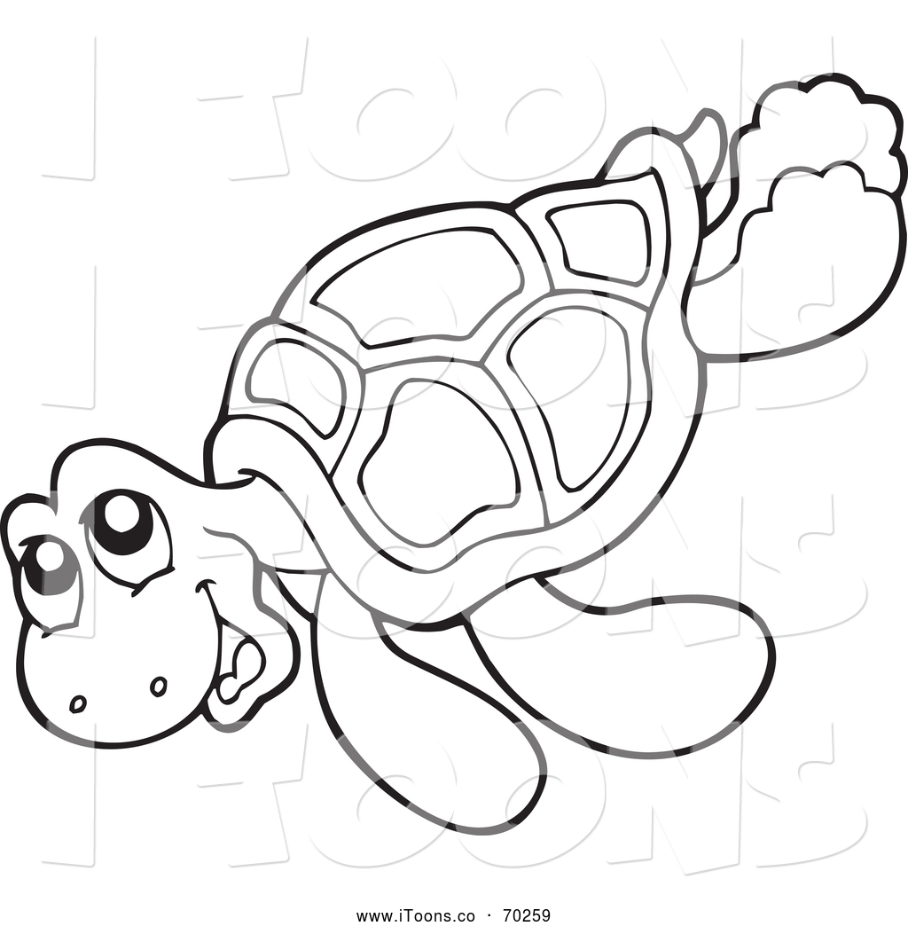 1024x1044 Vector Clip Art Of A Black And White Happy Sea Turtle By Visekart
