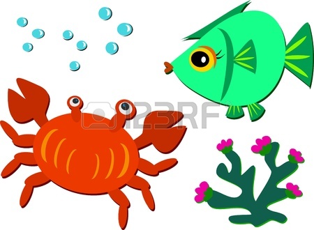 450x330 Three Fish And A Crab Royalty Free Cliparts, Vectors, And Stock