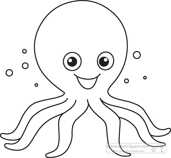 Sea Creatures Clipart Black And White | Free download on ClipArtMag