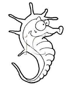 236x300 And White Sea Horse Clipart Picture
