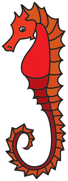 220x581 Seahorse Clipart Red