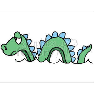 300x300 Royalty Free Green And Blue Loch Ness Monster 133599 Vector Clip