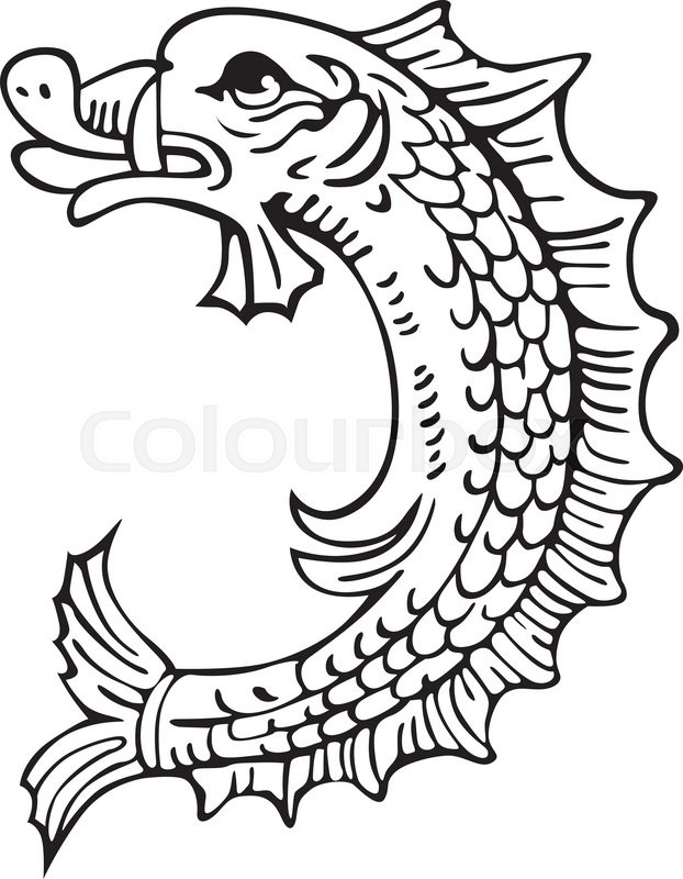 622x800 Vectorial Pictogram Of Most Heraldic Sea Monster