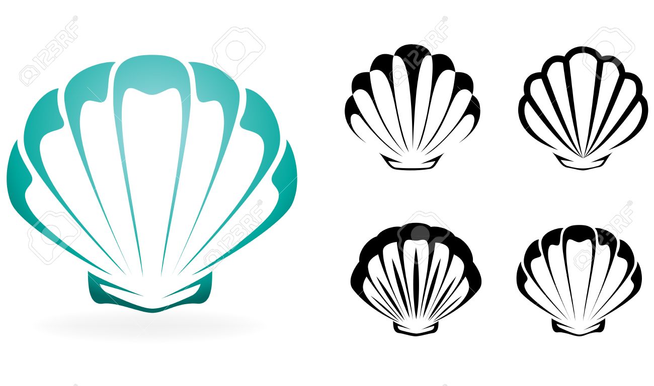 1300x769 Free Seashell Silhouette Clipart
