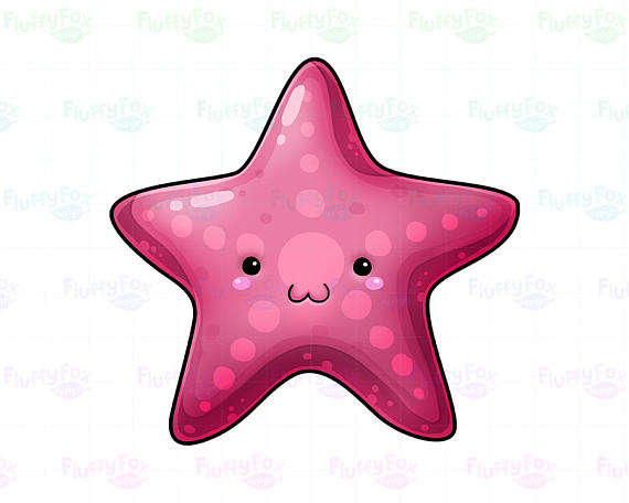 570x456 Kawaii Starfish Clipart Sea Life Marine Starfishes Undersea