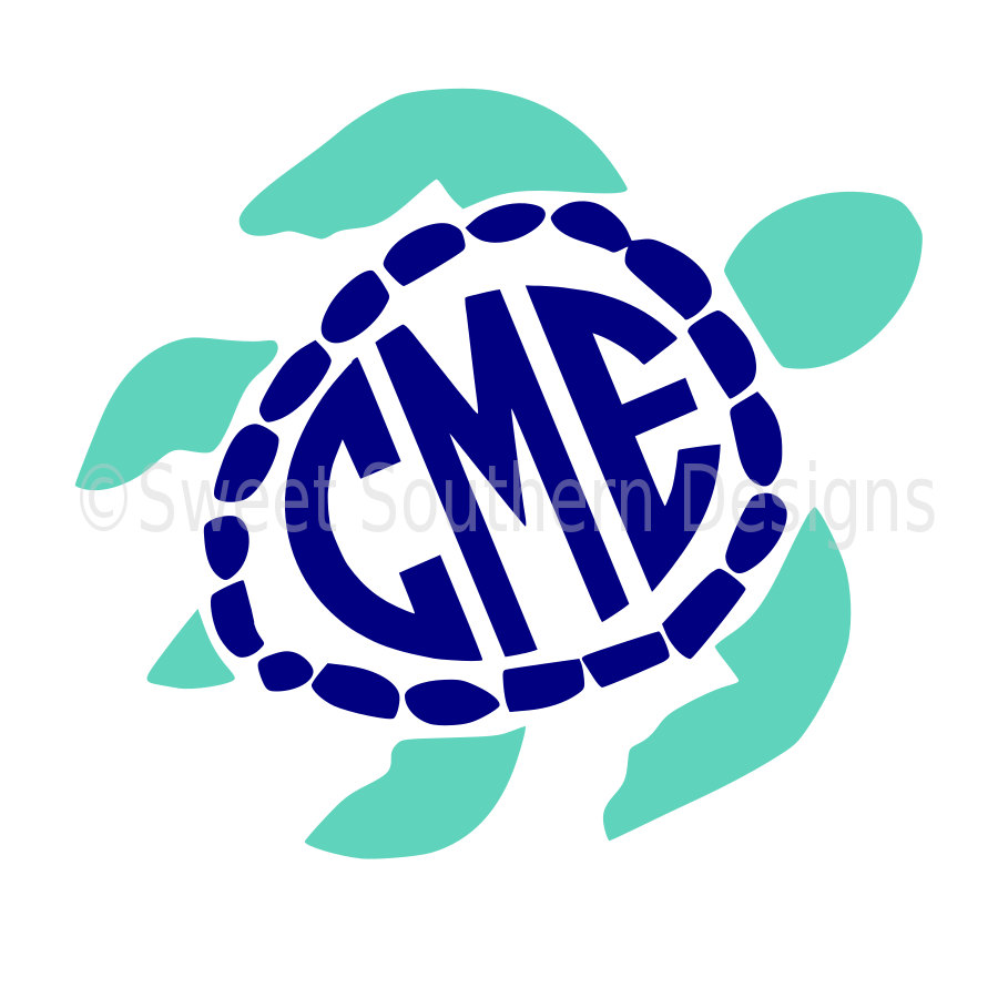 900x900 Sea Turtle Monogram Svg Instant Download Design For Cricut