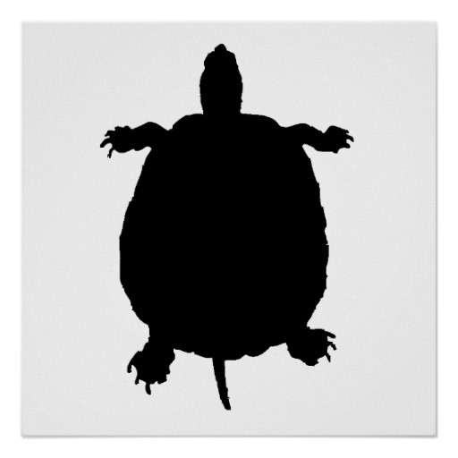 512x512 Turtle Silhouette Poster