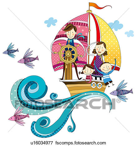 440x470 Stock Illustration Of Family Sailing Yacht In Sea Water U16034977