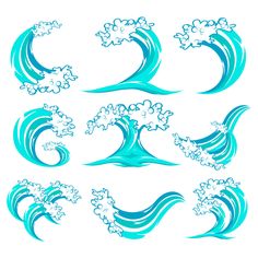 236x236 Blue Water Illustration, Nautical Ocean Wave Clip Art, Water