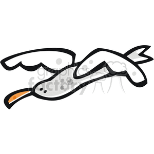 300x300 Royalty Free Cartoon Seagull Bird 129104 Vector Clip Art Image