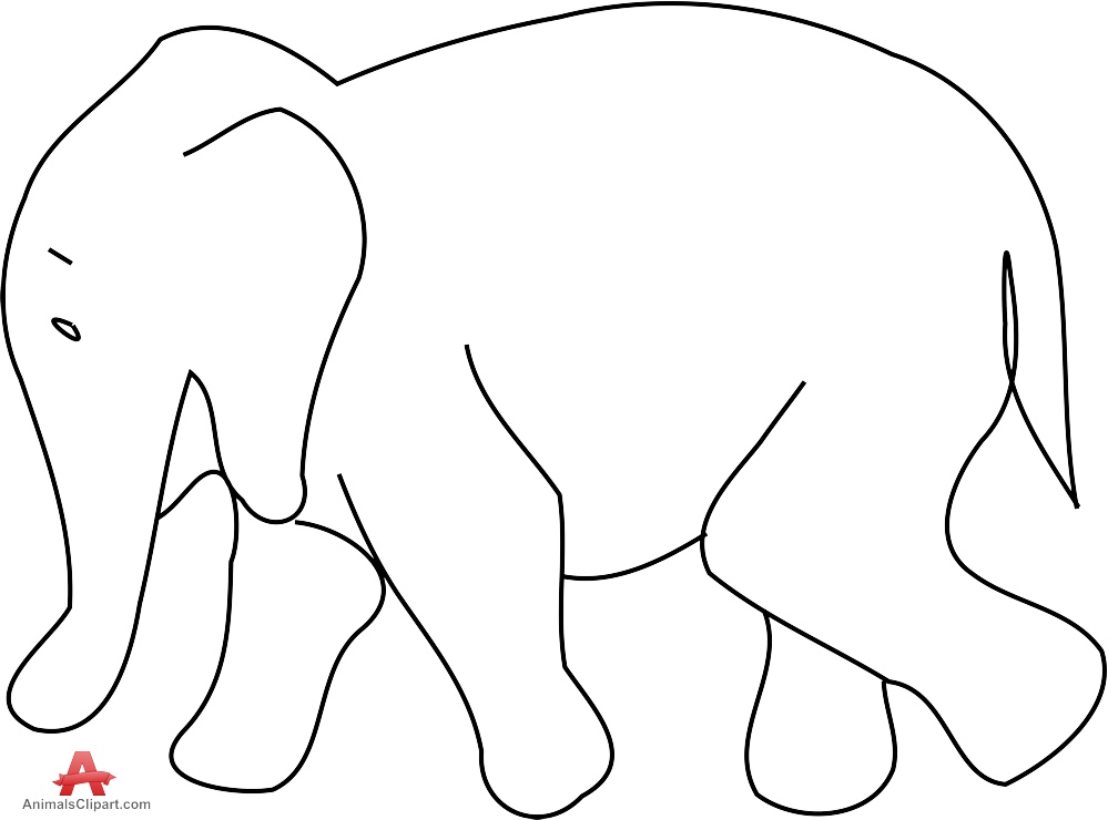 999x740 Outline Doodle Elephant Free Clipart Design Download