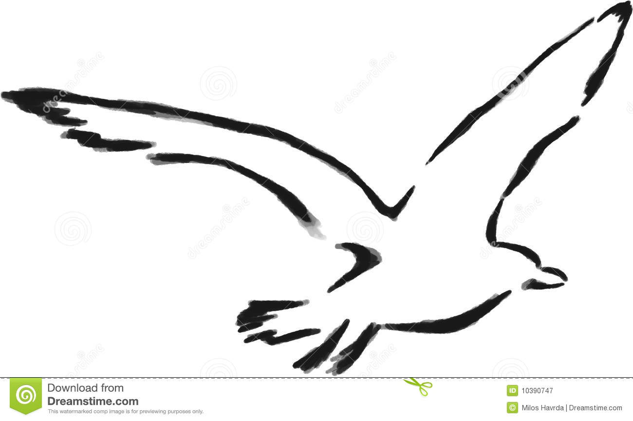 1300x865 Seagull Clipart Outline