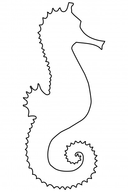 410x615 Seahorse Gliederung Clipart