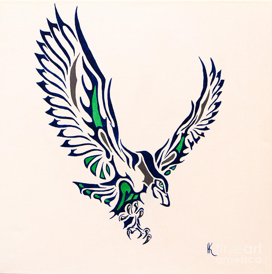 893x900 Seahawk Painting By Kimatha Kesner