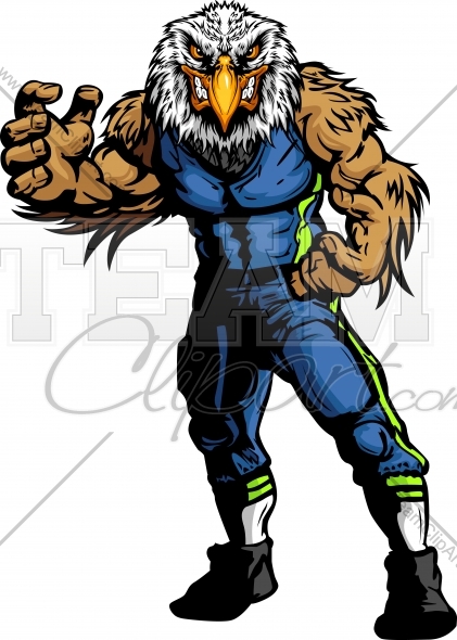 421x590 Seahawk Football Character Vector Image