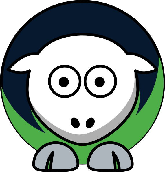570x596 Sheep 4 Toned Seattle Seahawks Team Colors Clip Art