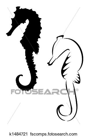 300x470 Clipart Of Seahorse K1484721