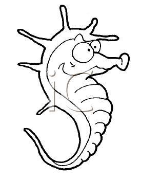 275x350 Seahorse Coloring Page