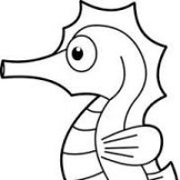 200x200 Seahorse Clipart Black And White