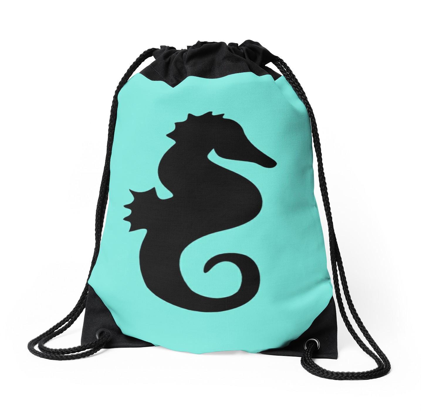 1435x1404 Cute Seahorse Silhouette Drawstring Bags By Shabzdesigns Redbubble