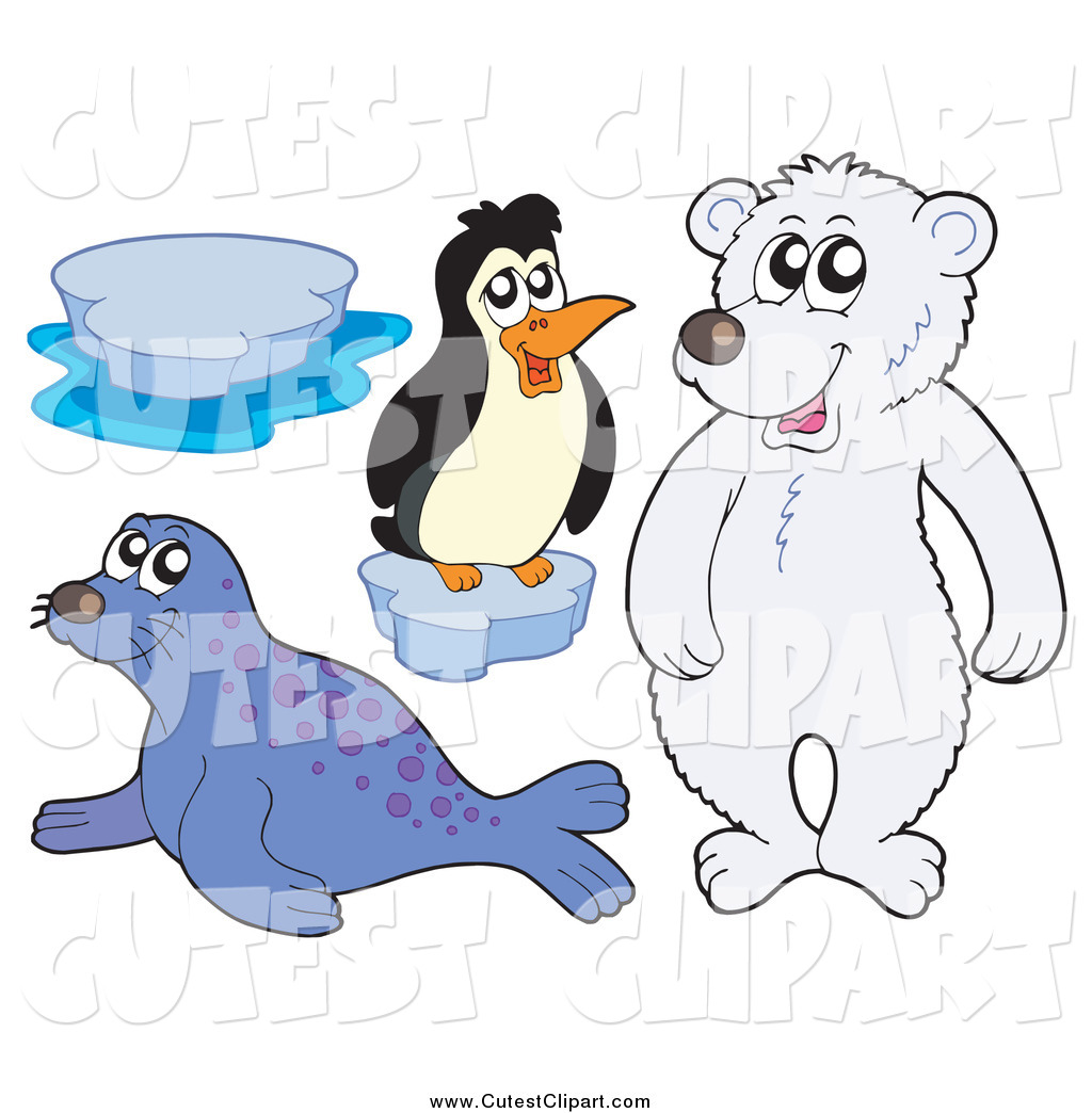 1024x1044 Vector Clip Art Of Ice, A Penguin, Polar Bear And Seal By Visekart