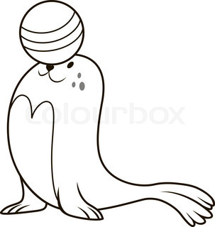 303x320 Seal Cartoon Stock Vector Colourbox